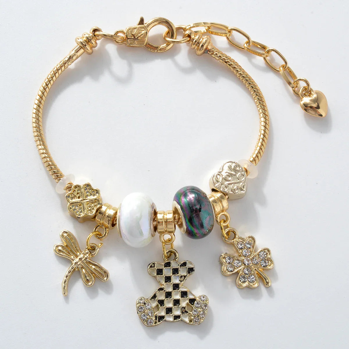 Pulsera De Plata Con Dijes - Bañado en oro